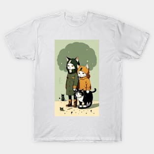 Whiskered Whimsy: Cats in Human Guise T-Shirt